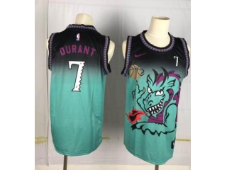 Nike Brooklyn Nets 7 Kevin Durant Swamp Dragons Basketball Jersey Green