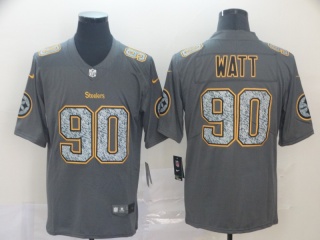 Pittsburgh Steelers 90 T.J. Watt Fashion Static Limited Jersey Gray