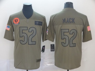 Chicago Bears 52 Khalil Mack 2019 Salute to Service Limited Jersey Olive