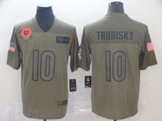 Chicago Bears #10 Mitch Trubisky 2019 Salute to Service Limited Jersey Olive
