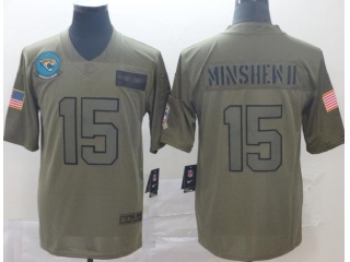 Jacksonville Jaguars #15 Gardner Minshew II 2019 Salute to Service Limited Jersey Olive