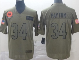 Chicago Bears #34 Walter Payton 2019 Salute to Service Limited Jersey Olive