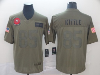 San Francisco 49ers 85 George Kittle 2019 Salute to Service Limited Jersey Olive