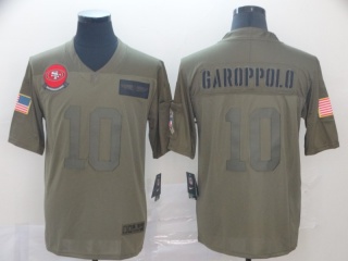 San Francisco 49ers 10 Jimmy Garoppolo 2019 Salute to Service Limited Jersey Olive
