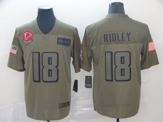 Atlanta Falcons 18 Calvin Ridley 2019 Salute to Service Limited Jersey Olive