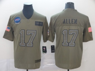 Buffalo Bills 17 Josh Allen 2019 Salute to Service Limited Jersey Olive