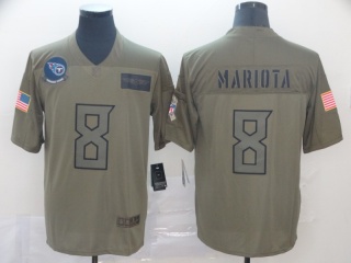 Tennessee Titans 8 Marcus Mariota 2019 Salute to Service Limited Jersey Olive