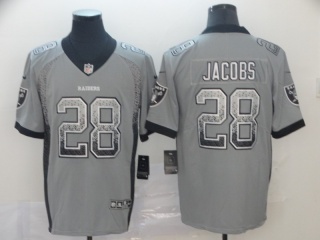 Oakland Raiders 28 Josh Jacobs Drift Fashion Limited Jersey Gray