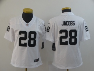 Women Oakland Raiders 28 Josh Jacobs Vapor Limited Jersey White