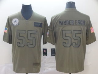 Dallas Cowboys 55 Leighton Vander Esch 2019 Salute to Service Limited Jersey Olive