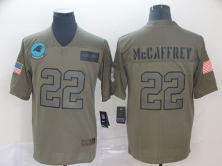 Carolina Panthers 22 Christian Mccaffrey 2019 Salute to Service Limited Jersey Olive