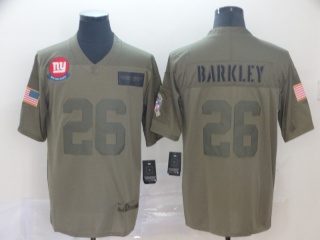 New York Giants 26 Saquon Barkley 2019 Salute to Service Limited Jersey Olive