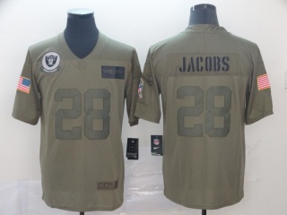 Oakland Raiders 28 Josh Jacobs 2019 Salute to Service Limited Jersey Olive