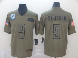 Detroit Lions 9 Matthew Stafford 2019 Salute to Service Limited Jersey Olive