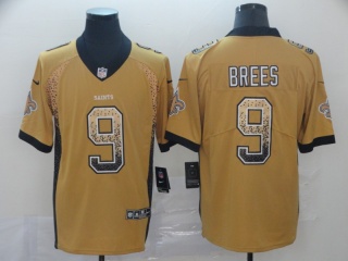 New Orleans Saints 9 Drew Brees Drift Fashion Limited Jersey Gold