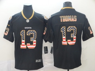New Orleans Saints 13 Micheal Thomas USA Flag Vapor Limited Jersey Black