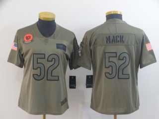 Woman Chicago Bears 52 Khalil Mack 2019 Salute to Service Limited Jersey Olive