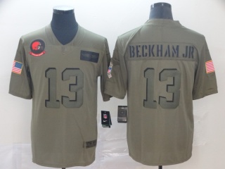 Cleveland Browns 13 Odell Beckham Jr 2019 Salute to Service Limited Jersey Olive