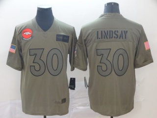 Denver Broncos 30 Phillip Lindsay 2019 Salute to Service Limited Jersey Olive
