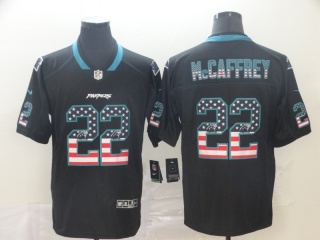 Carolina Panthers 22 Christian Mccaffrey USA Flag Limited Jersey Black