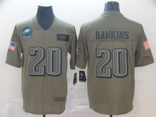 Philadelphia Eagles 20 Brian Dawkins 2019 Salute to Service Limited Jersey Olive