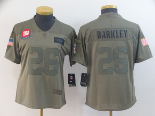 Woman New York Giants 26 Saquon Barkley 2019 Salute to Service Limited Jersey Olive