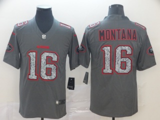 San Francisco 49ers 16 Joe Montana Fashion Static Limited Jersey Gray