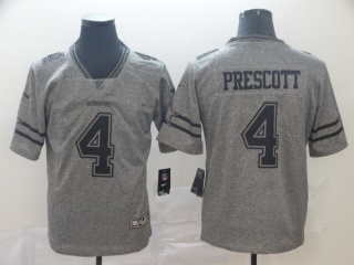 Dallas Cowboys 4 Dak Prescot Gridiron Limited Jersey Gray
