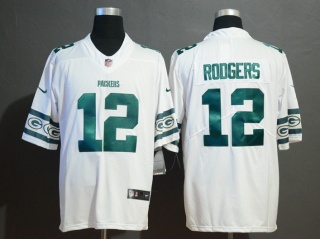 Green Bay Packers 12 Aaron Rodgers Team Logos Vapor Limited Jersey White