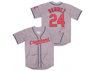 Cleveland Indians #24 Jose Ramirez Turn Back Jersey Grey