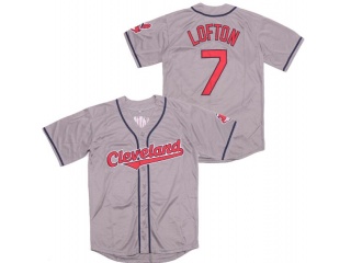 Cleveland Indians #7 Kenny Lofton Turn Back Jersey Grey