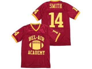 Bel-Air Academy #14 Will Smith Football Jersey Red