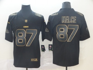 Kansas City Chiefs 87 Travis Kelce Vapor Limited Jersey Black Golden