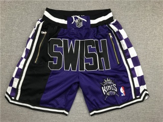 Sacramento Kings Swish Throwback Basketball Shorts Purple