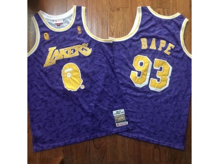 #93 BAPE x Los Angeles Lakers Throwback Jersey Purple
