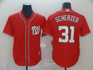 Washington Nationals 31 Max Scherzer Cool Base Jerseys Red