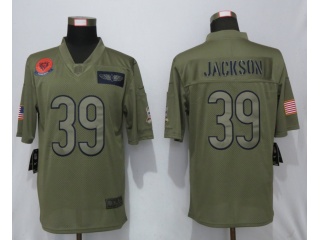 Chicago Bears 39 Eddie Jackson 2019 Salute to Service Limited Jersey Olive