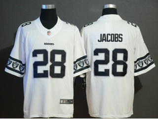 Oakland Raiders 28 Josh Jacobs Team Logos Limited Jersey White