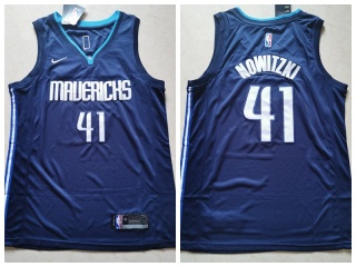 Nike Dallas Mavericks 41 Dirk Nowitzki 2019 Finished Jersey Navy Blue