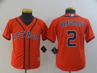 Youth Houston Astros 2 Alex Bregman Baseball Jersey Orange 