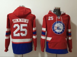 Philadelphia 76ers 25 Ben Simmons Basketball Hoodie Red