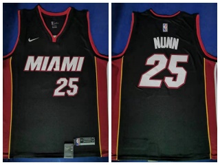 Nike Miami Heat 25 Kendrick Nunn Basketball Jersey Black