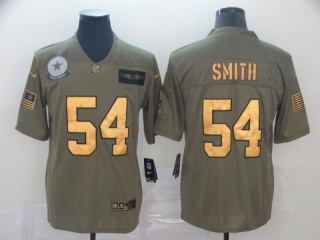 Dallas Cowboys 54 Jaylon Smith 2019 Salute to Service Limited Jersey Olive Golden