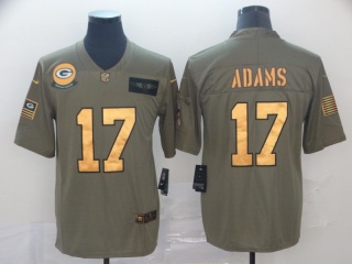 Green Bay Packers 17 Davante Adams 2019 Salute to Service Limited Jersey Olive Golden