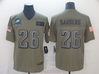 Philadelphia Eagles 26 Miles Sanders 2019 Salute to Service Limited Jersey Olive