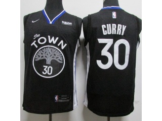 Nike Golden State Warriors 30 Stephen Curry 2019-2020 Season The Town Jersey Black