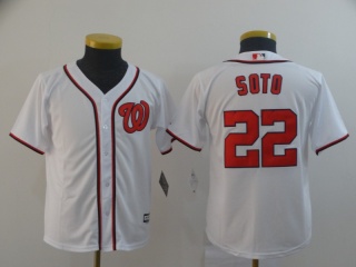 Youth Washington Nationals 22 Juan Soto Cool Base Jersey White