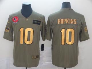 Houston Texans 10 DeAndre Hopkins 2019 Salute to Service Limited Jersey Olive Golden 