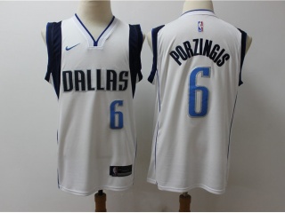 Nike Nike Dallas Mavericks 6 Kristaps Porzingis 2019 Finished Jersey White