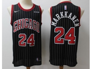 Nike Chicago Bulls #24 Lauri Markkanen 2019 Pinstripes Jersey Black